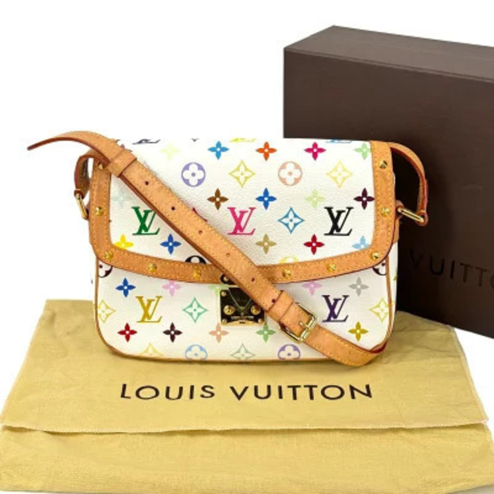 Louis Vuitton Sologne Monogram Multicolor Shoulder Bag Canvas White Brown